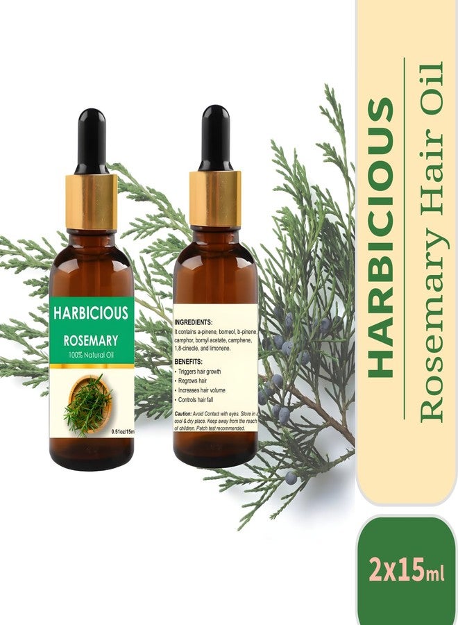 Harbicious 100% Natural Rosemary Oil, Rosemary Hair Oil for Men and Women, Essential Oil (0.51oz/15ml each) - Image 2