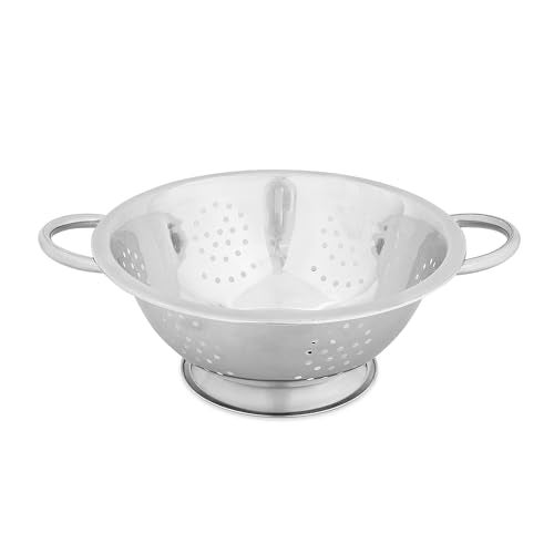GLUN® Stainless Steel Colander Essential 24cm Kitchen Accessory for Versatile Needs, Efficiently Strain Fruits & Veggies, Anti-Rust, Durable Design ensures Reliability - Image 1