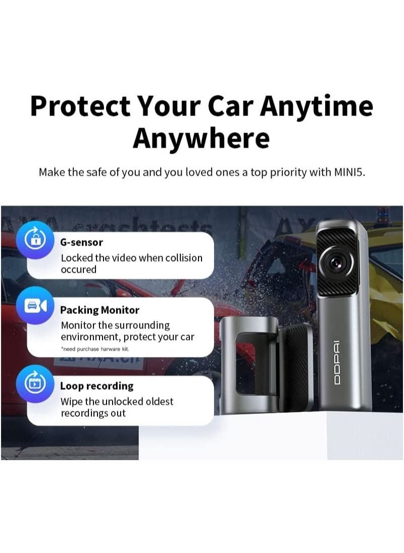 ddpai - DDPAI 4K Dash Cam with 5G WiFi & GPS – 64GB Internal Storage, Sony IMX 415 Sensor, Stunning Night Vision, G-Sensor, and AR Technology for Ultimate Road Safety - Image 1