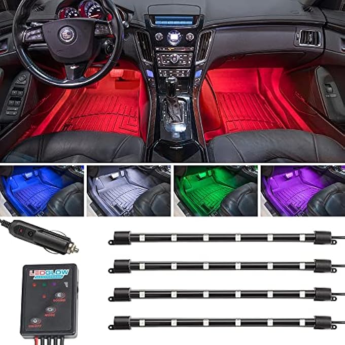 LEDGlow 4Pc MultiColor Led Car Interior Underdash Lighting - Image 1