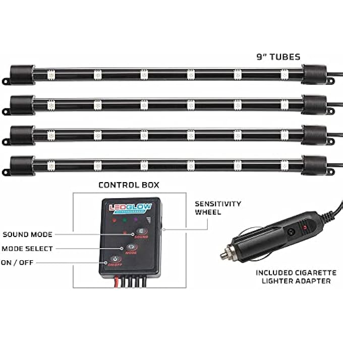 LEDGlow 4Pc MultiColor Led Car Interior Underdash Lighting - Image 2