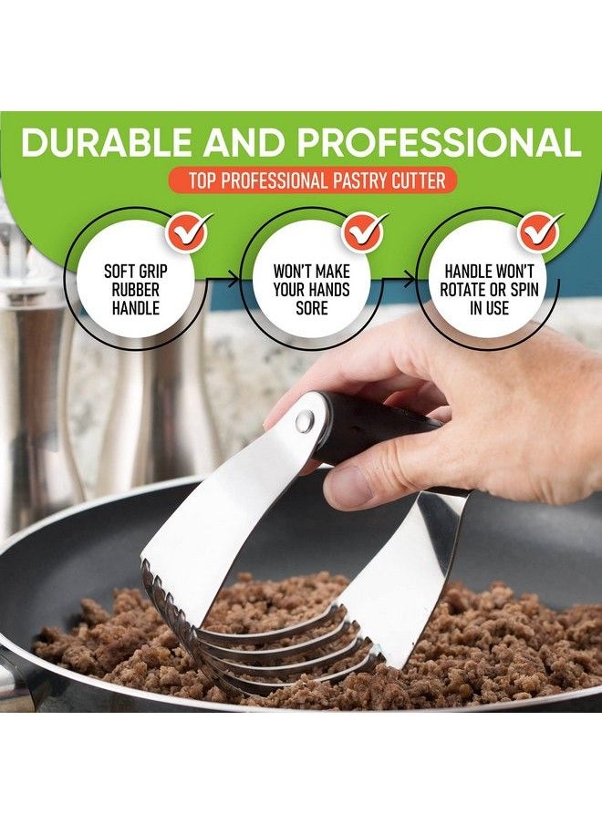 Spring Chef - Dough Blender Top Professional Pastry Cutter With Heavy Duty Stainless Steel Blades Medium Size Black - Image 1