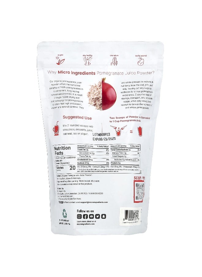 Micro Ingredients Micro Ingredients, Organic Freeze-Dried Pomegranate Juice Powder, 1 lb (454 g)  - Image 2