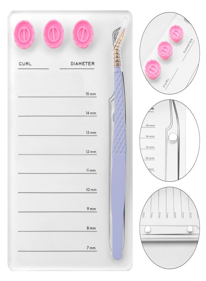 Mekupeu Acrylic Eyelash Extension Pallet Kits, Grafting False Eyelash Organizer Extension Pad Lash Tray,Magnetic Tweezer Holder - Durable Eyelash Extension Storage Organizer (White Sets) - Image 3