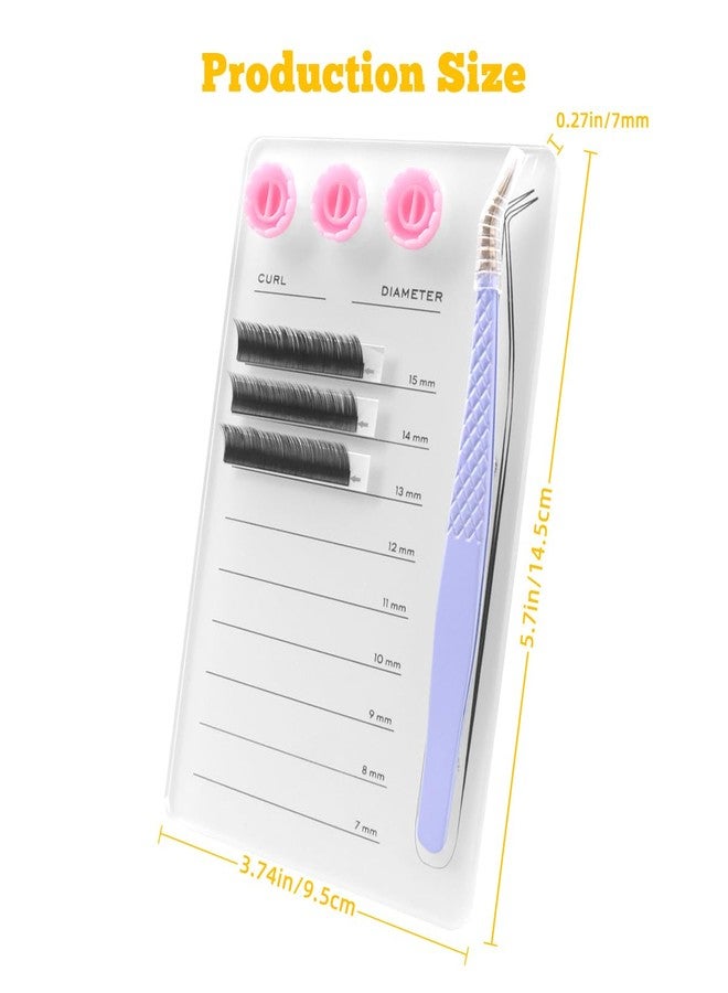 Mekupeu Acrylic Eyelash Extension Pallet Kits, Grafting False Eyelash Organizer Extension Pad Lash Tray,Magnetic Tweezer Holder - Durable Eyelash Extension Storage Organizer (White Sets) - Image 2