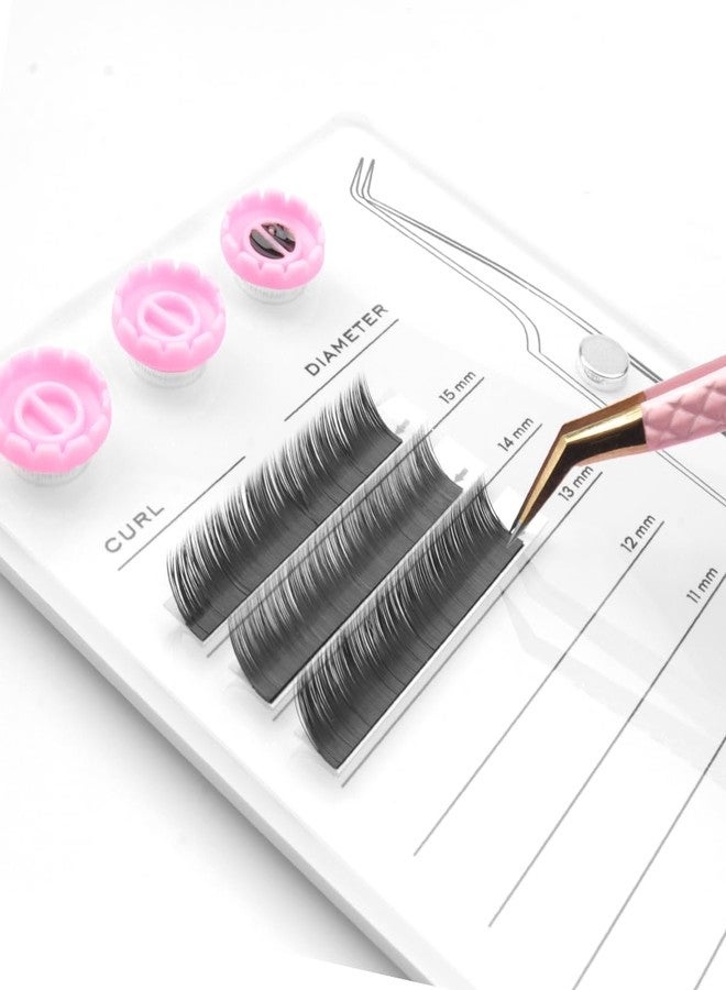 Mekupeu Acrylic Eyelash Extension Pallet Kits, Grafting False Eyelash Organizer Extension Pad Lash Tray,Magnetic Tweezer Holder - Durable Eyelash Extension Storage Organizer (White Sets) - Image 5