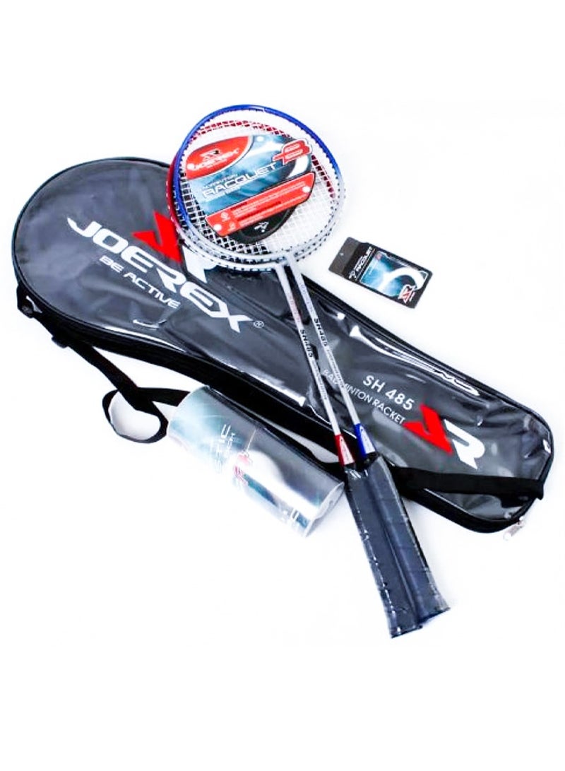 Joerex Badminton Game Set for 2 Players, 2 Badminton Racquet, 3 Shuttlecocks, 1 Carry Bag -  International Standard Size, Premium Quality Badminton For Professionals and Beginners, Play With Friends, Family - Image 1