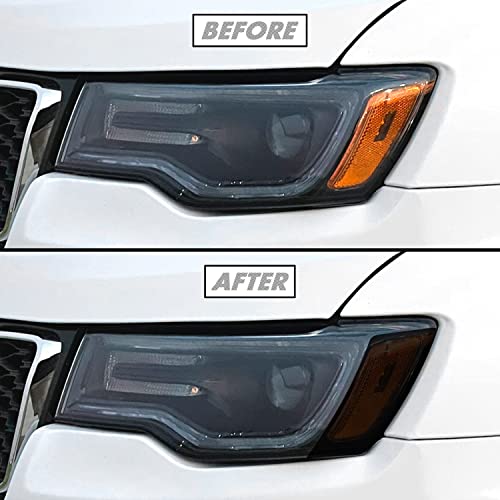SlickMod PreCut Vinyl Smoke Tint for 2014-2021 Jeep Grand Cherokee Headlight (3. Headlight Sidemarker, 20% Dark Smoke) - Image 1