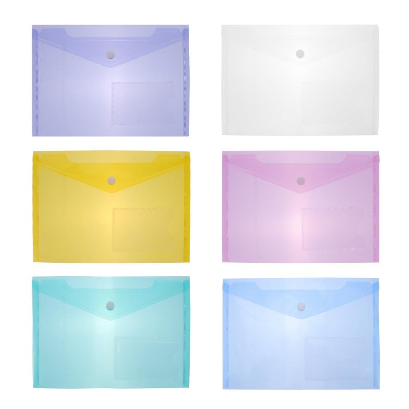 A5 Snap Button Plastic Document Bag File Folder 30pcs Organizer Pouch For Office School Use - Image 2