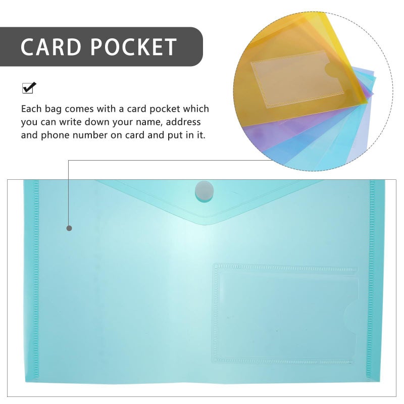 A5 Snap Button Plastic Document Bag File Folder 30pcs Organizer Pouch For Office School Use - Image 4