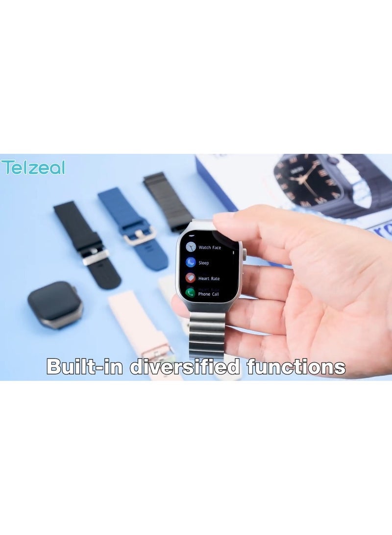 Telzeal Telzeal WP03 Curved Screen Waterproof Smartwatch With 3 Pair Straps and Charginf Cable Designed for Ladies and Gents Black - Image 5