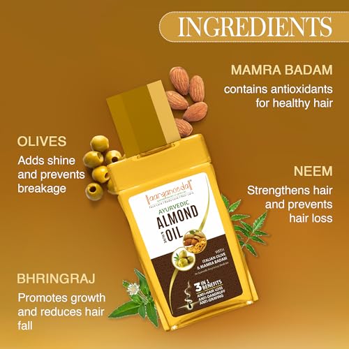Aryanveda Ayurvedic Almond & Olive Hair Oil With Italian Olive & Mamra Badam, Anti - Hairloss, Anti - Dandruff & Anti- Graying, For All Hair Types; 200ml (Pack Of 2) - Image 4