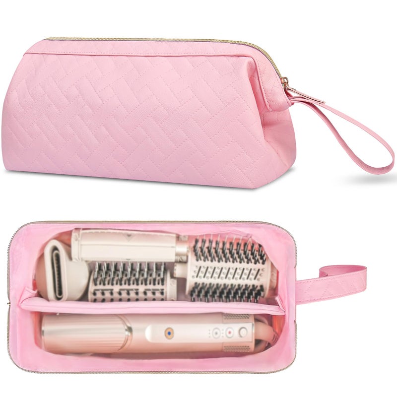 Lacdo Shark FlexStyle Case for Shark Flexstyle Hair Dryer Dyson Airwrap Travel Carrying Case Hair Tools Travel Bag Flat Curling Iron Organizer Essential for Women Pink - Image 2
