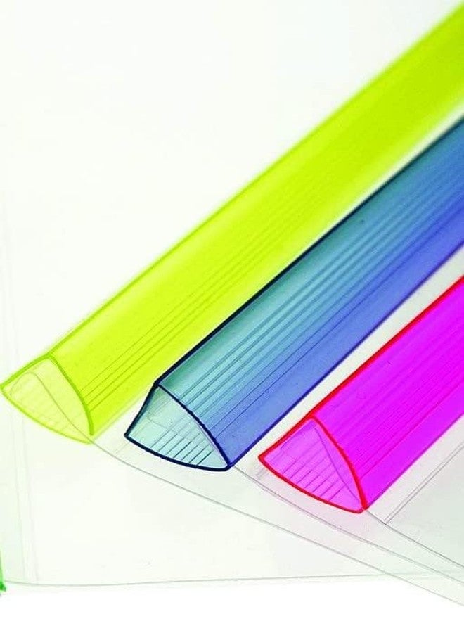 GMP Plastic Strip File Folder - Transparent A4 Sliding Bar Report Covers - Multicolored - Pack of 10 - Image 3