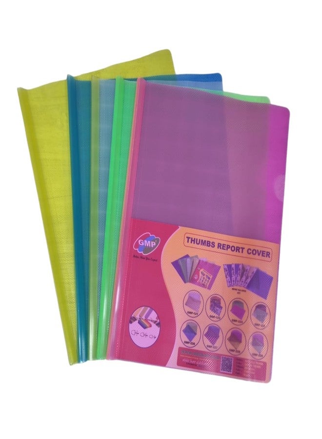 GMP Plastic Strip File Folder - Transparent A4 Sliding Bar Report Covers - Multicolored - Pack of 10 - Image 2