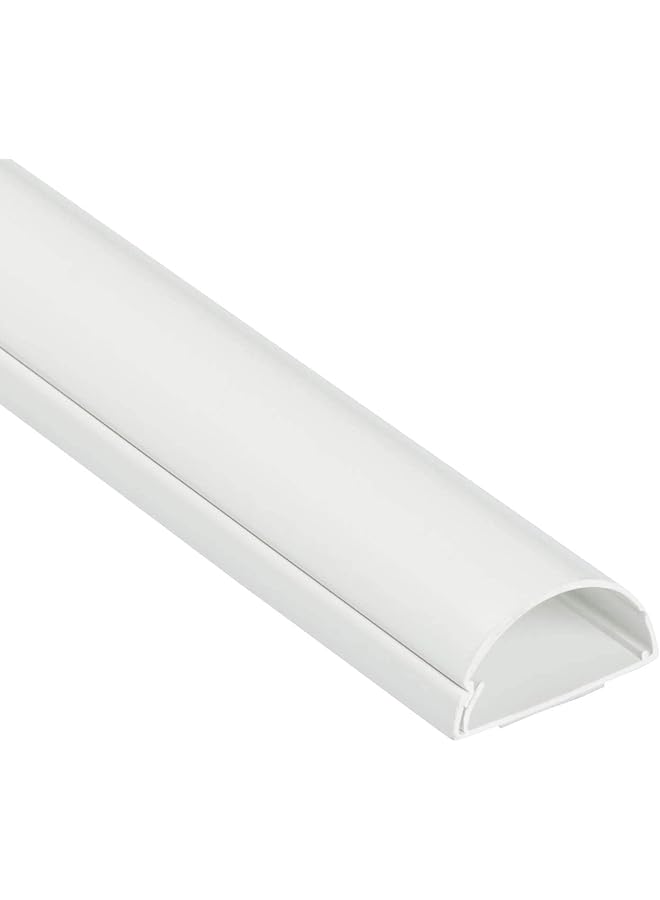 PROMASS promass Electrical PVC Floor Trunking with Sticker Arc Trunking (White & Grey) (10 X 25MM Width-16mm, White)  - Image 1