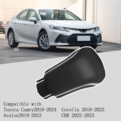 BLAKAYA Compatible with Toyota Camry 2018-2024 Corolla 2018-2023 Avalon 2019-2023 CHR 2022 2023 ABS Black Leather Silver Automatic Gear Shift Knob Lever Replace - Image 5