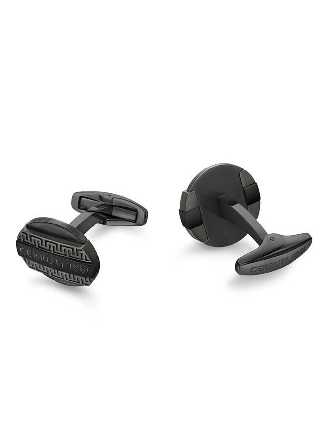 CERRUTI 1881 Modele Black and Grey Designer Cufflinks for Men  - Image 3