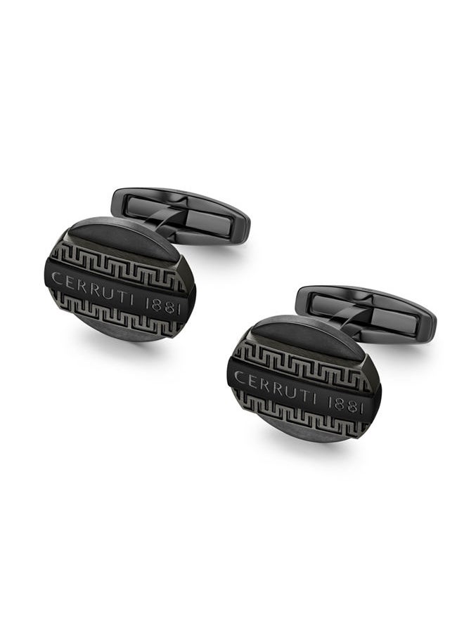 CERRUTI 1881 Modele Black and Grey Designer Cufflinks for Men  - Image 2