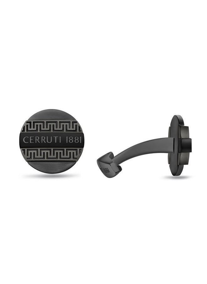 CERRUTI 1881 Modele Black and Grey Designer Cufflinks for Men  - Image 1