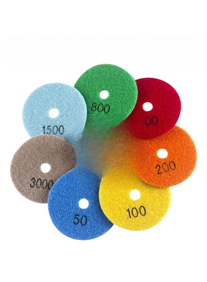 Dry Diamond Polishing Pads Pieces for Granite Marble Stone Sanding Disc Grinding Pads?Backer Pad Granite Polishing Kit Marble Polishing Kit(4INCH)  - Image 2