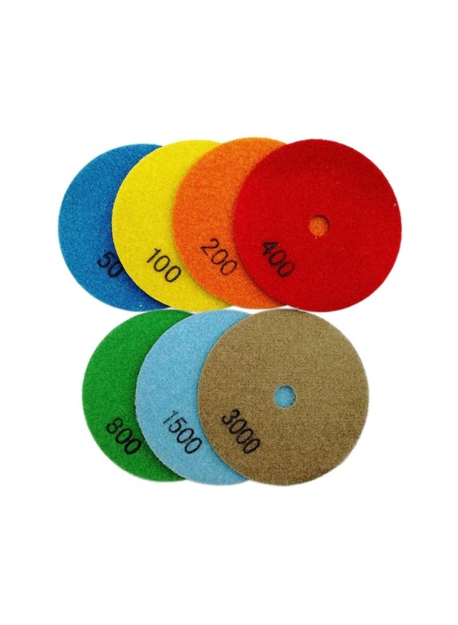 Dry Diamond Polishing Pads Pieces for Granite Marble Stone Sanding Disc Grinding Pads?Backer Pad Granite Polishing Kit Marble Polishing Kit(4INCH)  - Image 1