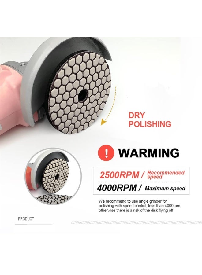 Dry Diamond Polishing Pads Pieces for Granite Marble Stone Sanding Disc Grinding Pads?Backer Pad Granite Polishing Kit Marble Polishing Kit(4INCH)  - Image 4