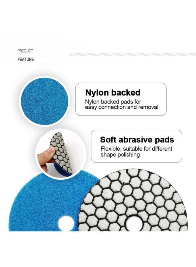 Dry Diamond Polishing Pads Pieces for Granite Marble Stone Sanding Disc Grinding Pads?Backer Pad Granite Polishing Kit Marble Polishing Kit(4INCH)  - Image 5