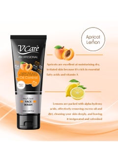 VCare Vcare Professional Face Wash 150ml Apricot and Lemon Infused formula for Fresh and Bright Skin  - Image 2
