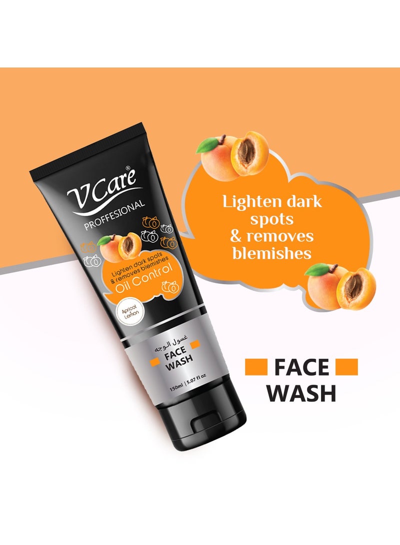 Vcare Professional Face Wash 150ml Apricot and Lemon Infused formula for Fresh and Bright Skin - Image 4