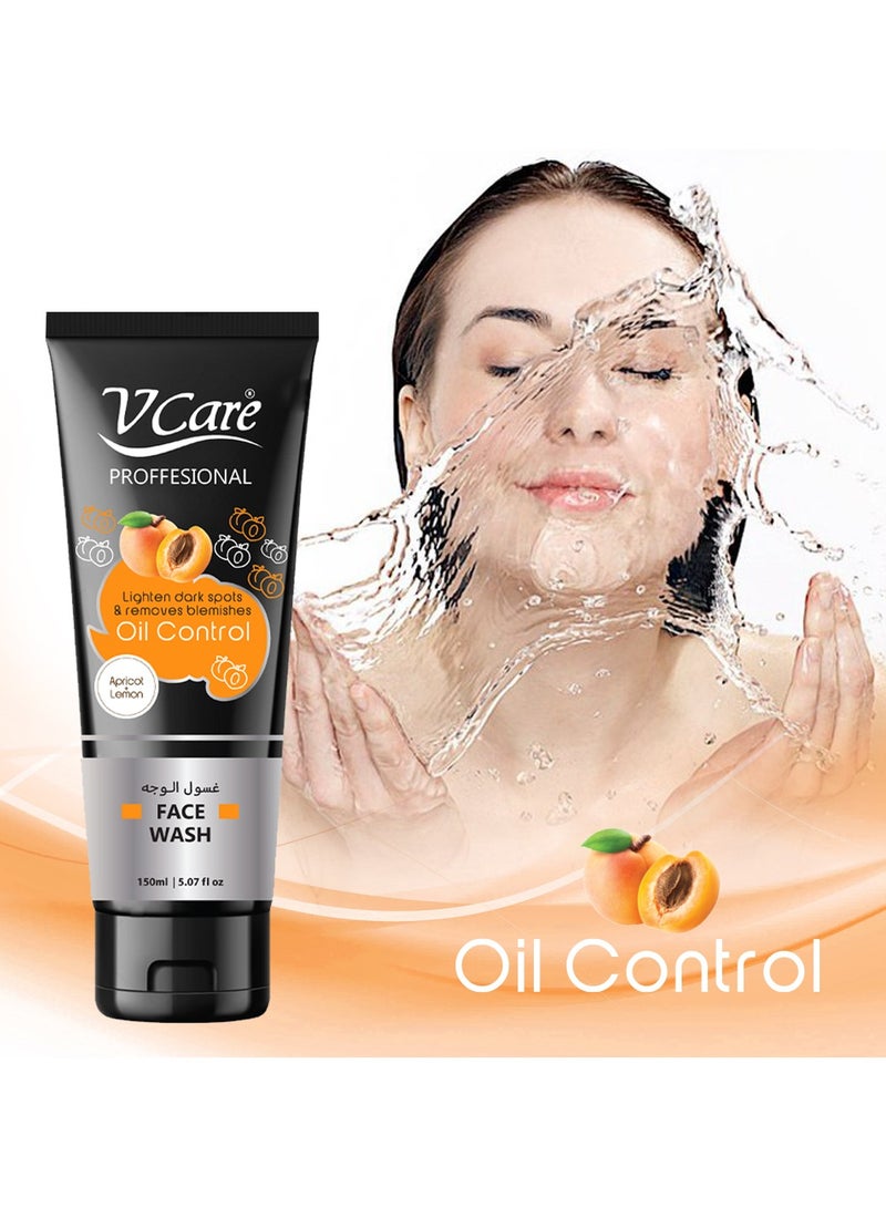 Vcare Professional Face Wash 150ml Apricot and Lemon Infused formula for Fresh and Bright Skin - Image 3