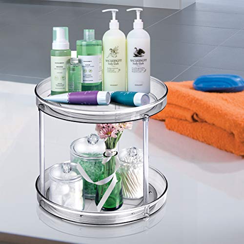 Amolliar 2 Tier 9 Inch Lazy Susan Turntable Organizer for Cabinet,Spice Rack Food Storage Container for Kitchen, Pantry, Fridge, Countertop, Vanity, Bathroom, Spinner Organizer for Spices, Condiments - Image 4
