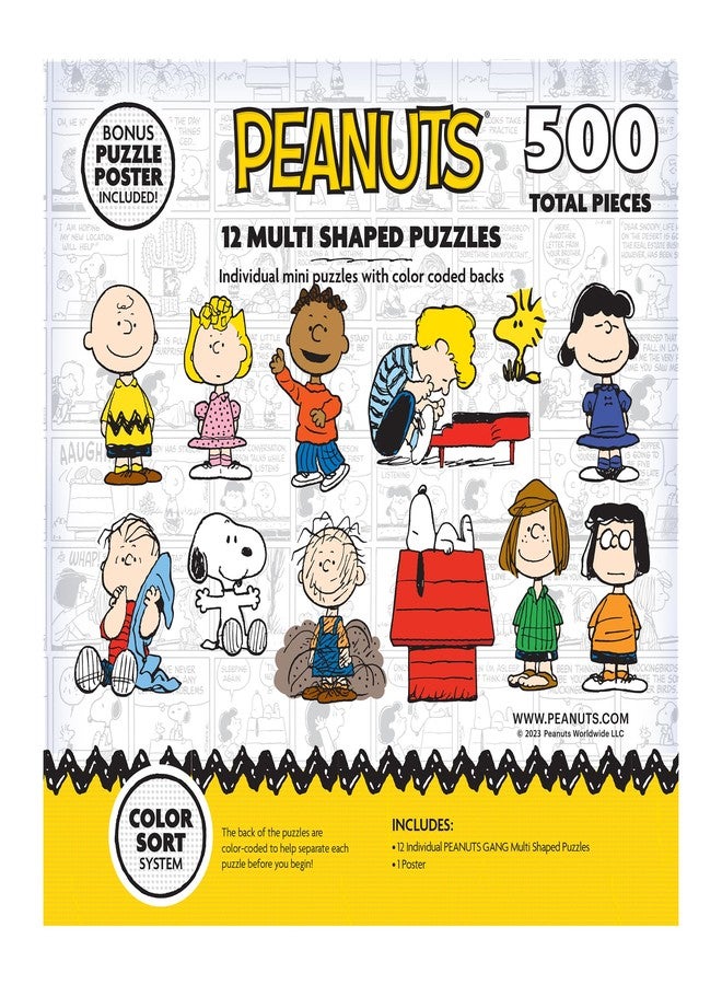 RoseArt Peanuts Jigsaw Puzzle Set – 12 Individually Shaped Mini Puzzles Featuring Beloved Characters | Includes Bonus Poster – Adult & Family Fun - Image 2