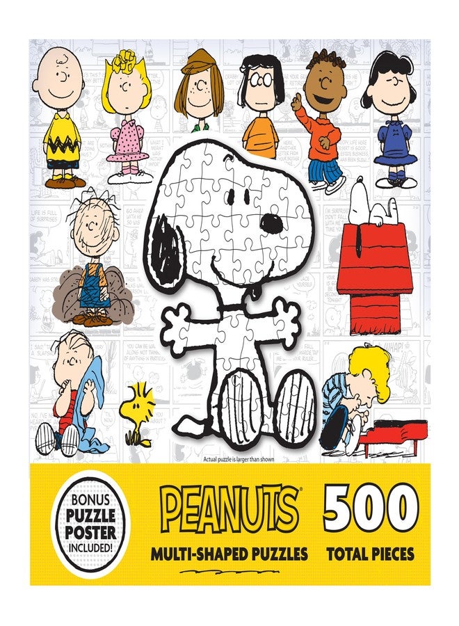 RoseArt Peanuts Jigsaw Puzzle Set – 12 Individually Shaped Mini Puzzles Featuring Beloved Characters | Includes Bonus Poster – Adult & Family Fun - Image 1