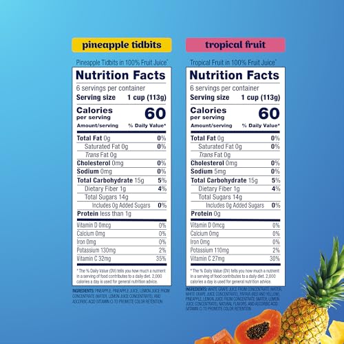 Dole Pineapple Tidbits and Tropical Fruit in 100% Juice Variety Pack - Dole Fruit Bowls Snacks - 4 oz Bowls - 12 Pack - Image 3