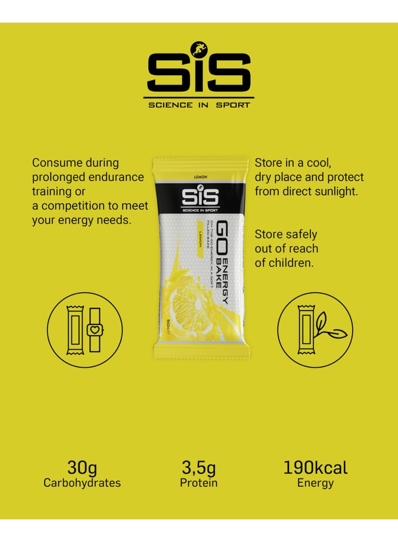 SIS GO Energy Bakes | 2 to 1  Ratio | 30g Carbohydrates | 10g Fructose | Soft Filled Energy Snack | Lemon Flavour | 12 Pack - Image 5