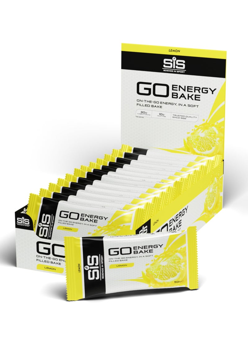 SIS GO Energy Bakes | 2 to 1  Ratio | 30g Carbohydrates | 10g Fructose | Soft Filled Energy Snack | Lemon Flavour | 12 Pack - Image 1