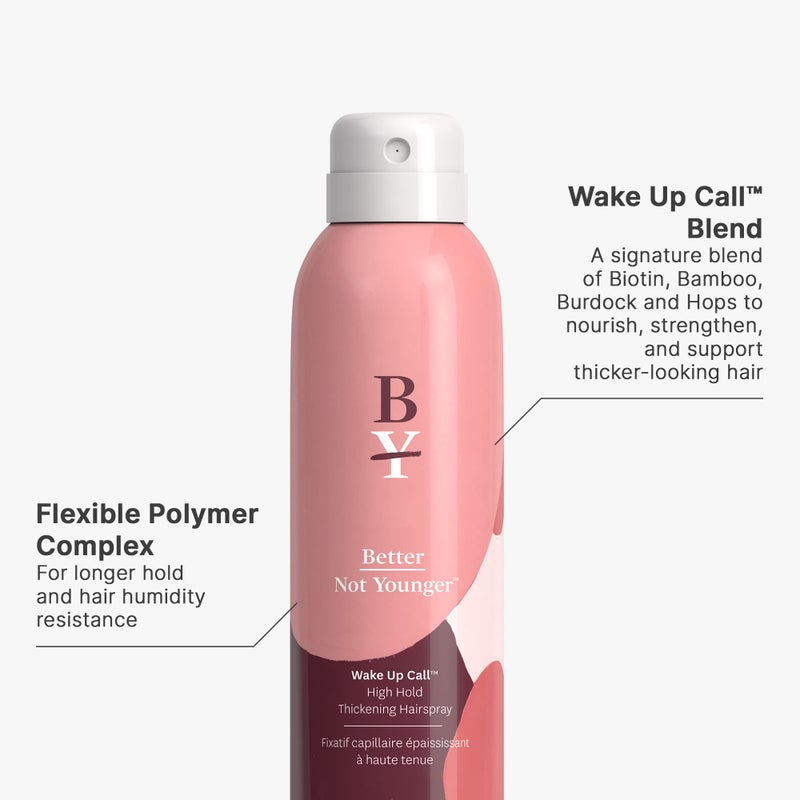 Better Not Younger Hair Thickening Hairspray â€“ Volumizing Biotin & Bamboo Formula â€“ Instant Fullness & Strength â€“ Flexible & Strong Hold â€“ Styling Spray for Women Over 40 with Thinning Hair - 6 oz - Image 3