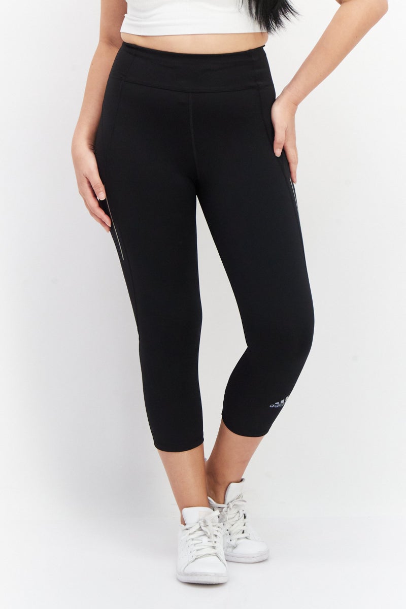 Adidas Women Tight Fit Running 3/4 Leggings, Black - Image 1