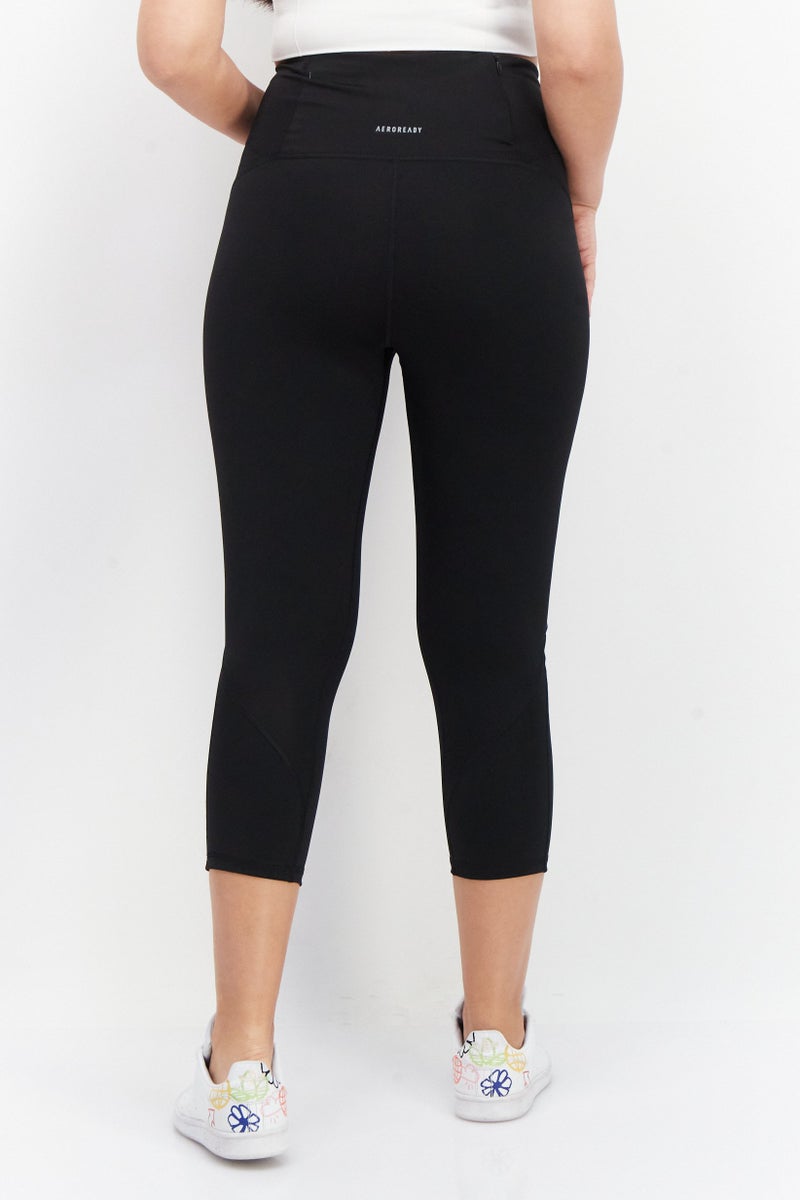 Adidas  leggings ضيقة للنساء 3/4 للجري، سوداء - Image 4