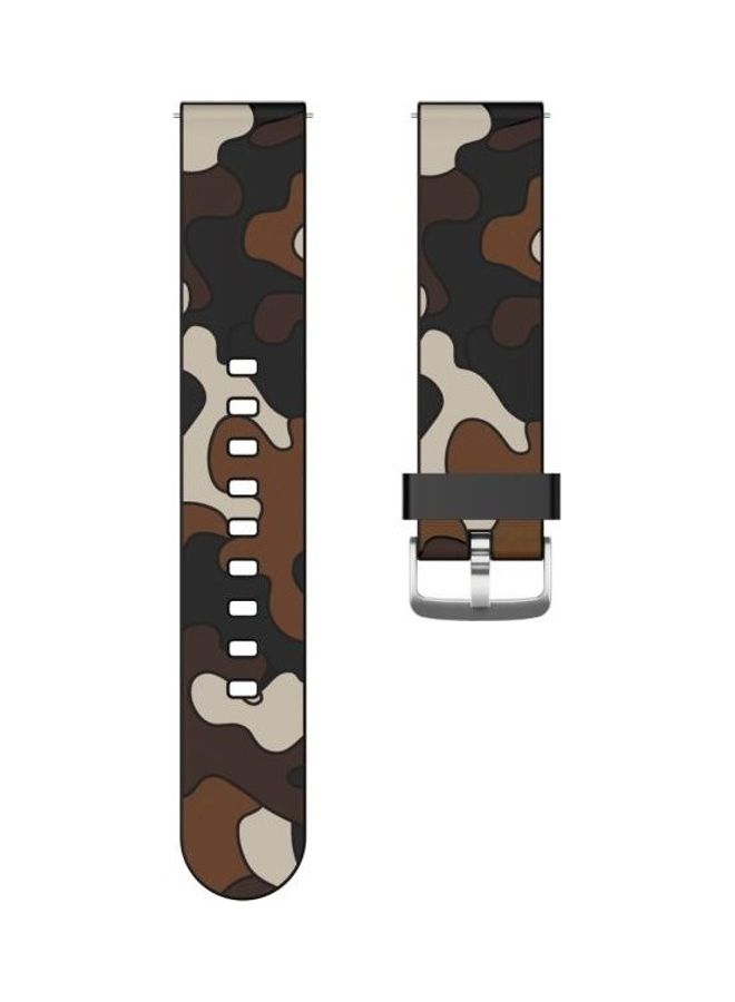 NIBEMINENT Camouflage Silicone Replacement Wrist Strap Watchband with Silver Buckle 22mm For Huawei Watch GT 2 46mm / Pro 2e Multicolour - Image 2