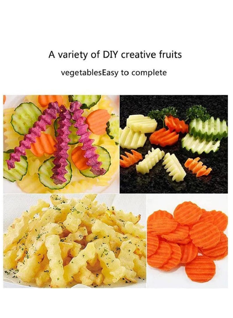 Loquat Stainless Steel Crinkle Potato Vegetable Cutter French Fries Slicer Handheld Chipper Chopper,Kitchen Wavy Blade Cutting Tool - Image 4