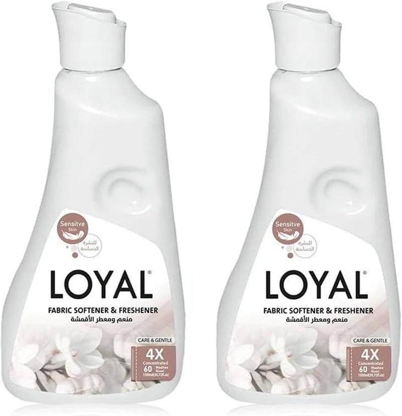 Loyal 1500 ML, Pack of 2 Fabric Softener And Freshner with Gentle and Care Fragrance Capsule, 60+60 Washes - Image 1