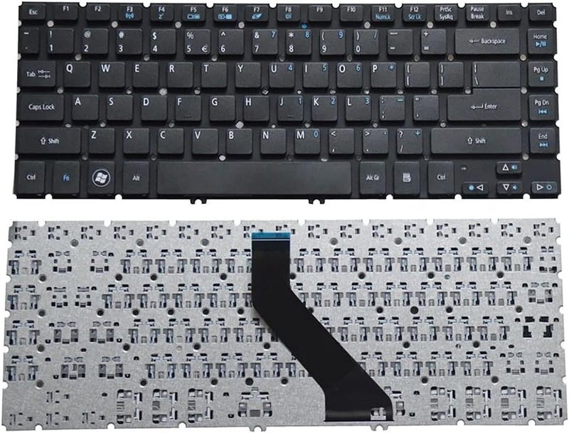 Wefly لوحة مفاتيح لابتوب V5-471 بتصميم أمريكي متوافقة مع Acer Aspire V5-431 V5-431G V5-431P V5-431PG V5-471 V5-471G V5-471P V5-471PG باللون الأسود - Image 1