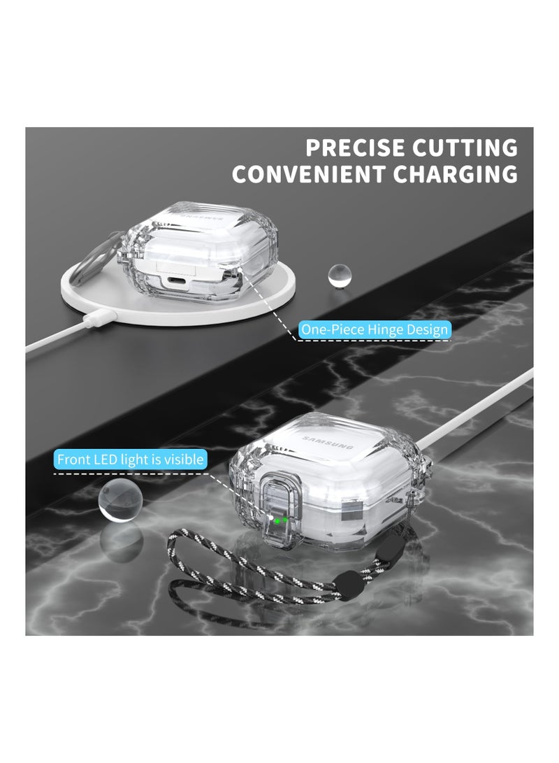 Barakah Lock Clear Case Fit Design for Samsung Galaxy Buds 2 Pro Case(2022), Clear Cover with Keychain and Lanyard, Compatible with Galaxy Buds Pro(2021) /Galaxy Buds 2/Galaxy Buds Live - Image 4