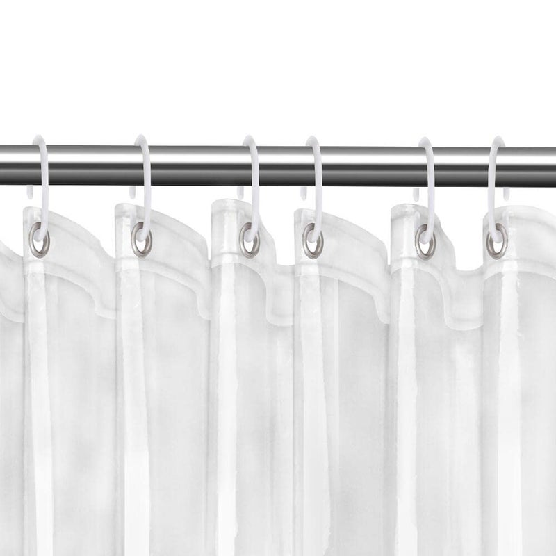 FGY Shower Curtain Liner 72" x 72" PEVA Plastic Shower Curtain with 12 Metal Grommet for Bathroom (Clear) - Image 1