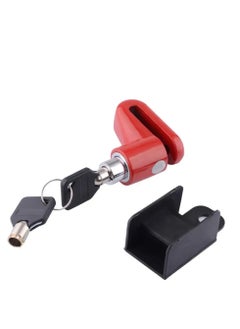 Generic Safety Lock And Anti-Theft Protection, Small Stainless Steel Disc Lock For Motorcycle, Scooter, Roller Wheel Brake Lock And Others-Red Color  - Image 1
