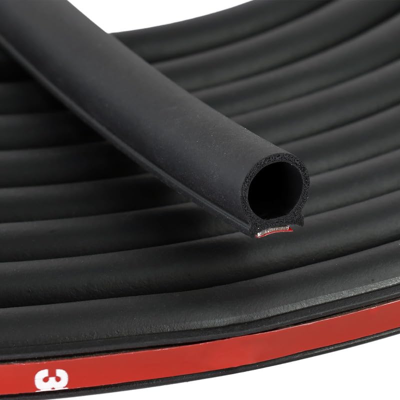 شريط ختم مطاطي على شكل D 34 كبير لطقس الأبواب ذاتية اللصق من مطاط EPDM لسيارات الشاحنات RV القوارب وتطبيقات المنزل 6 أقدام
