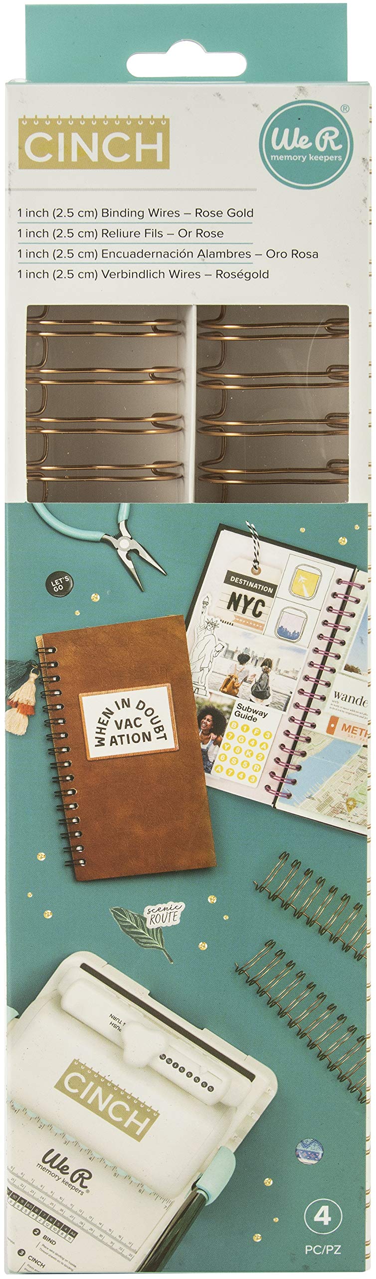 We R Memory Keepers Cinch Wires 1" 4/Pkg-Rose Gold - Image 3