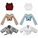 Bencailor 6 Pcs Doll Clothes for 118 Inch Doll Clothing Outfit Accessories Winter Coat Tops Swimwear T Shirt Dress Outfit Birthday GiftRetro StyleMedium Color - Image 3